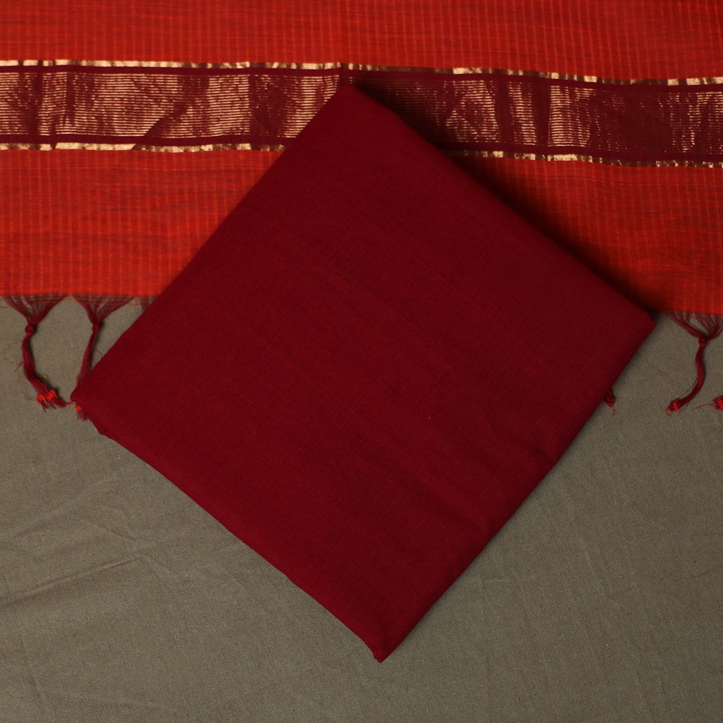 Handloom cotton mangalagiri 3pc unstitched dress material