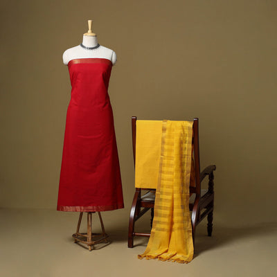 Handloom cotton mangalagiri 3pc unstitched dress material