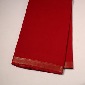 Red - handloom cotton mangalagiri fabric with zari border
