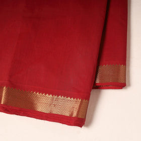 Red - handloom cotton mangalagiri fabric with zari border