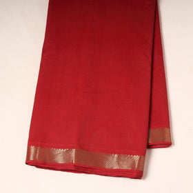 Red - handloom cotton mangalagiri fabric with zari border
