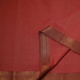 Red - handloom cotton mangalagiri fabric with zari border
