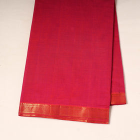 Red - handloom cotton mangalagiri fabric with zari border