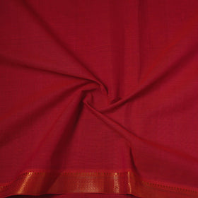 Red - handloom cotton mangalagiri fabric with zari border