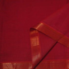 Red - handloom cotton mangalagiri fabric with zari border