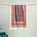 Red Bagh Hand Block Print Cotton Handloom Towel