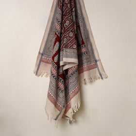 Buy Red Handloom Cotton Bagh Print Towel