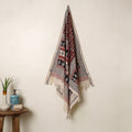 Red Handloom Cotton Bagh Print Towel