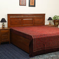 Red Handloom Cotton Block Print Double Ajrakh Bed Sheet