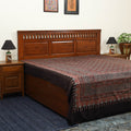 Red - handloom cotton double bed sheet (108 x 90 in) 20