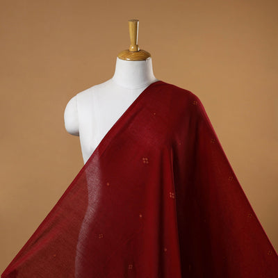 Red - handloom cotton phulia jamdani fabric 14 - handcrafted