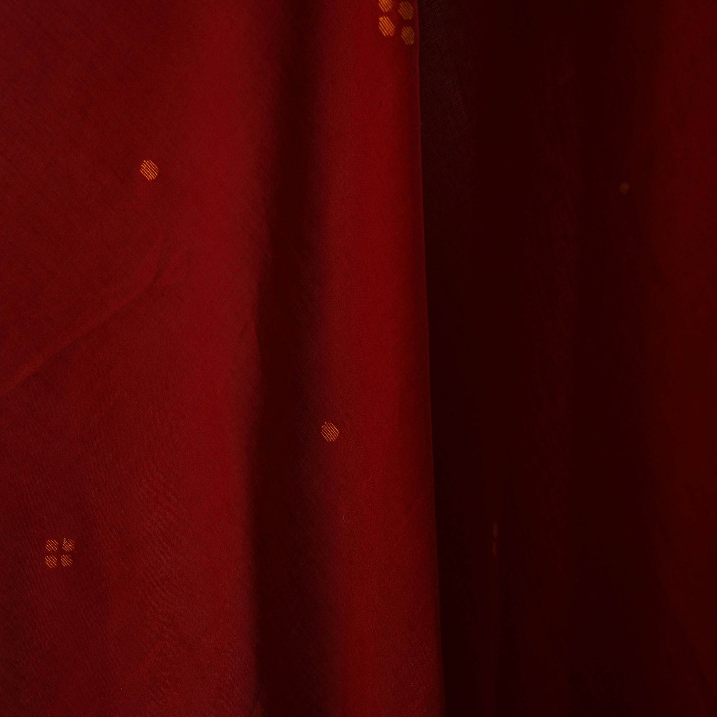 Red - handloom cotton phulia jamdani fabric 14 - handcrafted