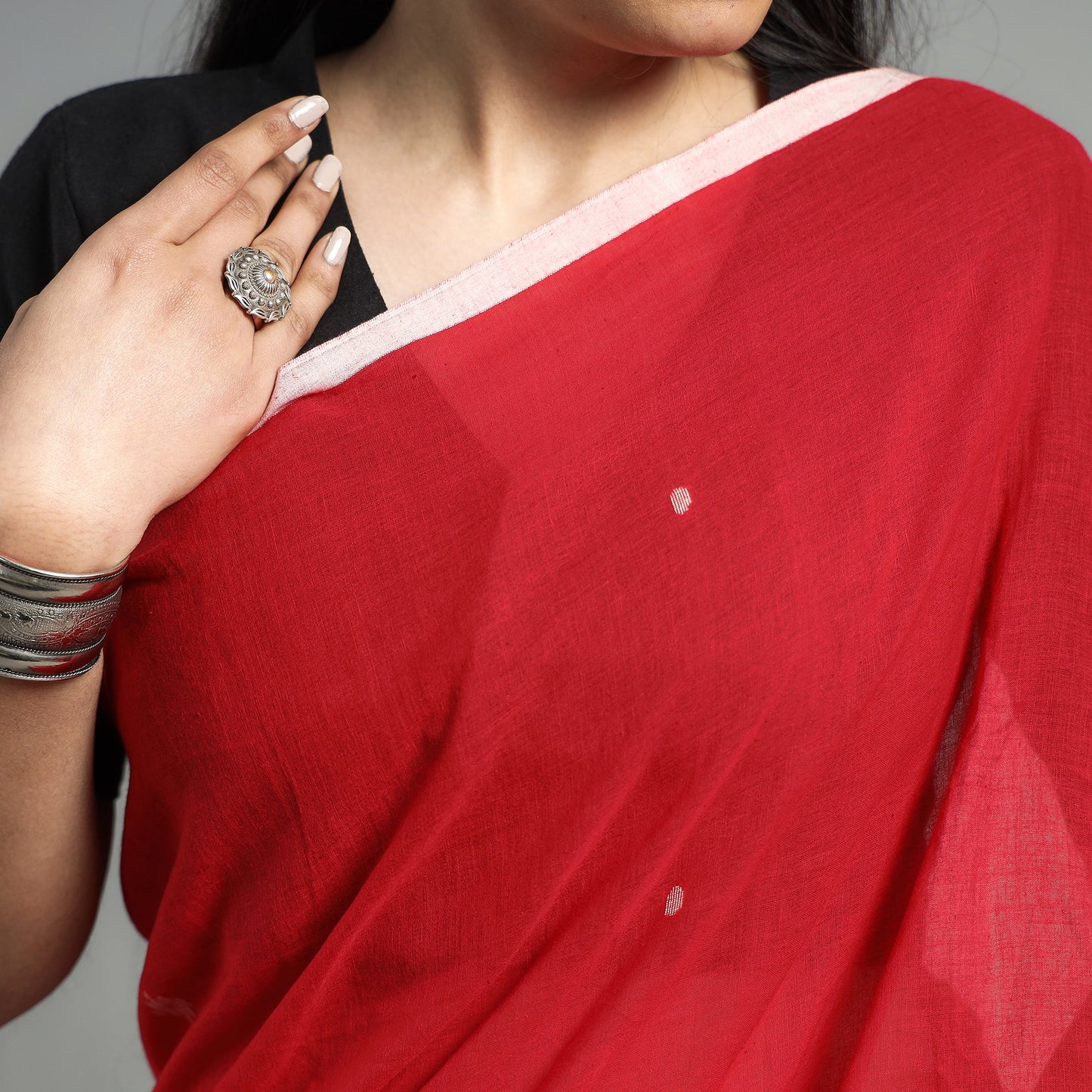  Handloom Cotton Phulia Jamdani Saree
