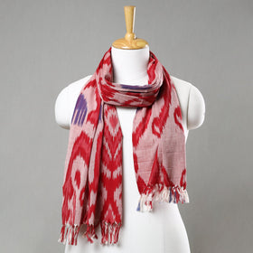 Buy Red Handloom Cotton Pochampally Central Asian Ikat Stole