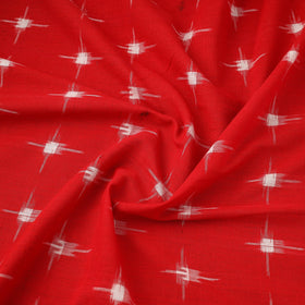 Buy Red Handloom Cotton Pochampally Double Ikat Fabric