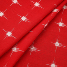 Buy Red Handloom Cotton Pochampally Double Ikat Fabric