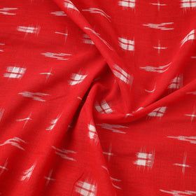  Red Handloom Cotton Pochampally Double Ikat Fabric