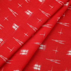  Red Handloom Cotton Pochampally Double Ikat Fabric