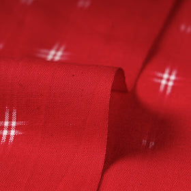  Red Handloom Cotton Pochampally Double Ikat Fabric