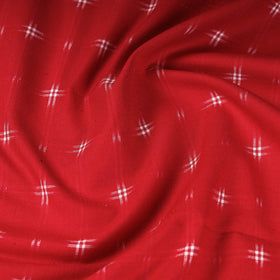  Red Handloom Cotton Pochampally Double Ikat Fabric