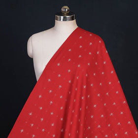  Red Handloom Cotton Pochampally Double Ikat Fabric