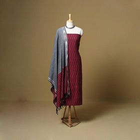 Handloom cotton pochampally ikat 3pc unstitched dress