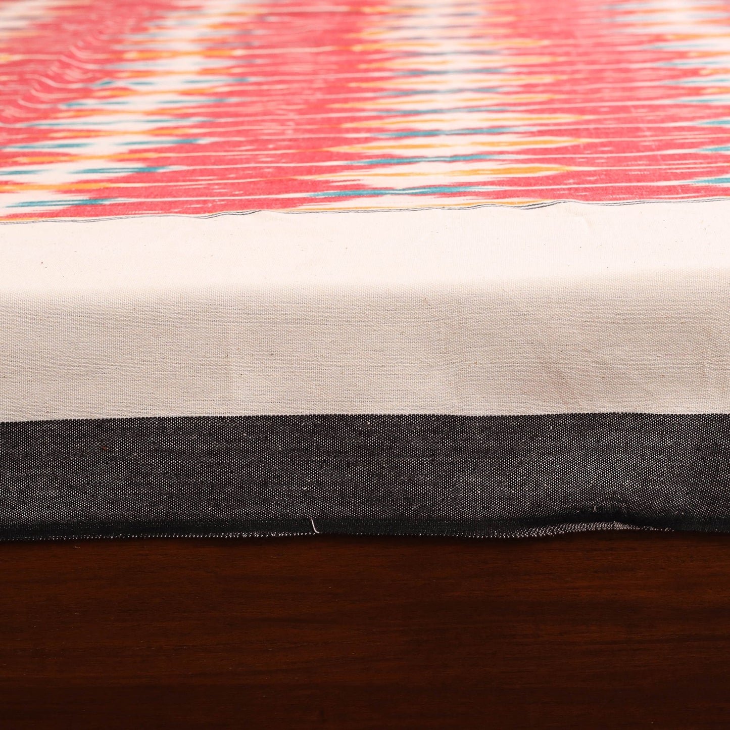 Red - handloom cotton pochampally ikat double bedsheet set