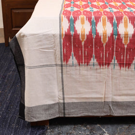 Red - handloom cotton pochampally ikat double bedsheet set