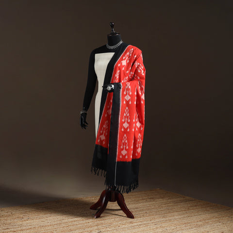 Handloom cotton pochampally ikat dupatta 01 - handcrafted