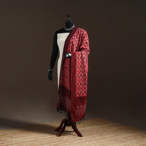 Handloom cotton pochampally ikat dupatta 08 - handcrafted