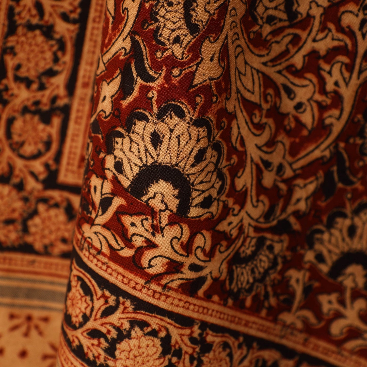  Handloom Cotton Block Printed Pedana Kalamkari Towel 