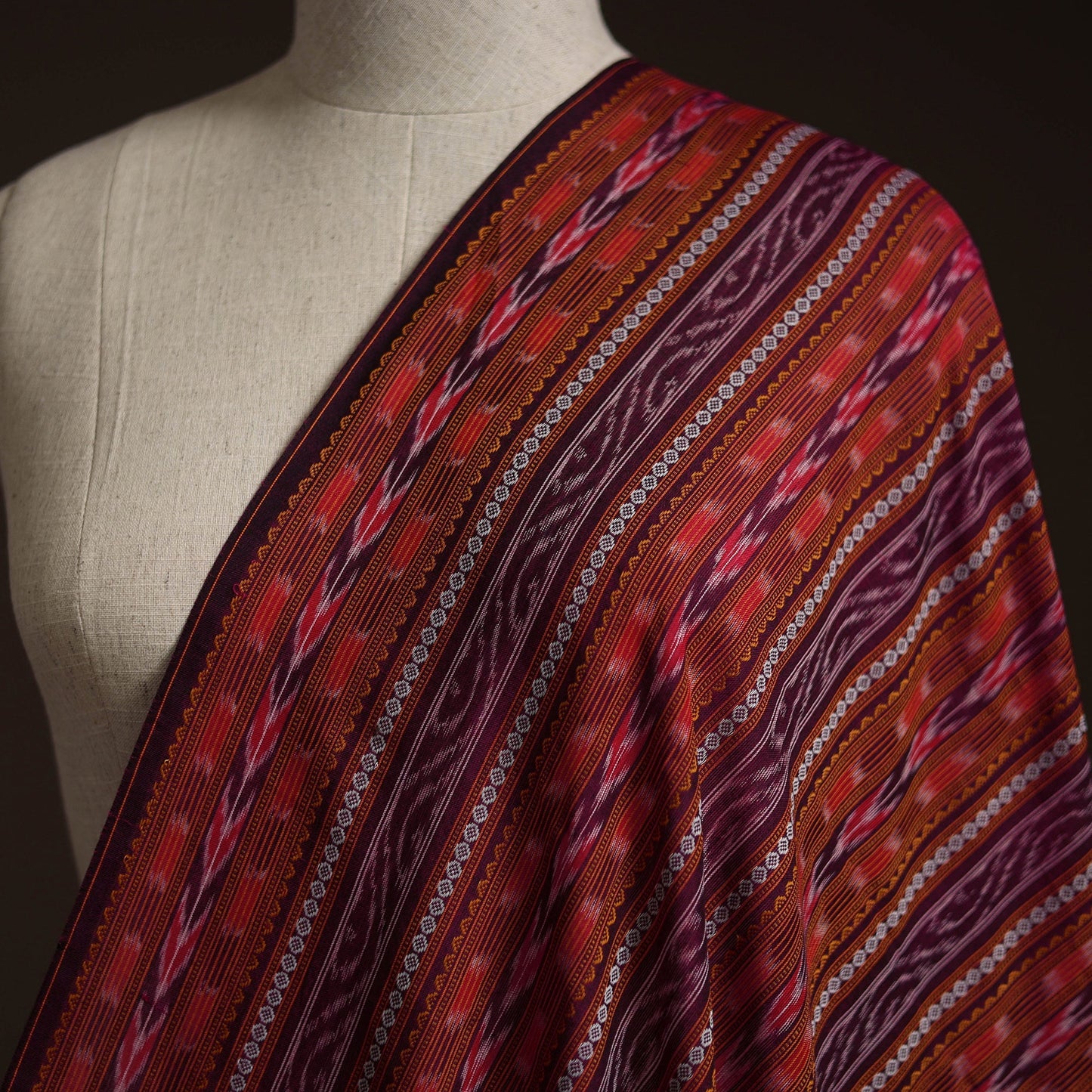 Handloom cotton sambalpuri dabi ikat fabric 05 - handcrafted