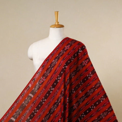 Red - handloom cotton sambalpuri ikat fabric 32