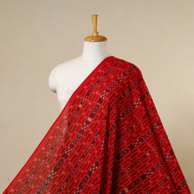Red - handloom cotton sambalpuri ikat fabric 34