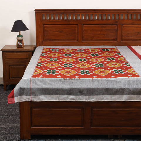 Handloom cotton single pochampally ikat bed sheet (90 x 60