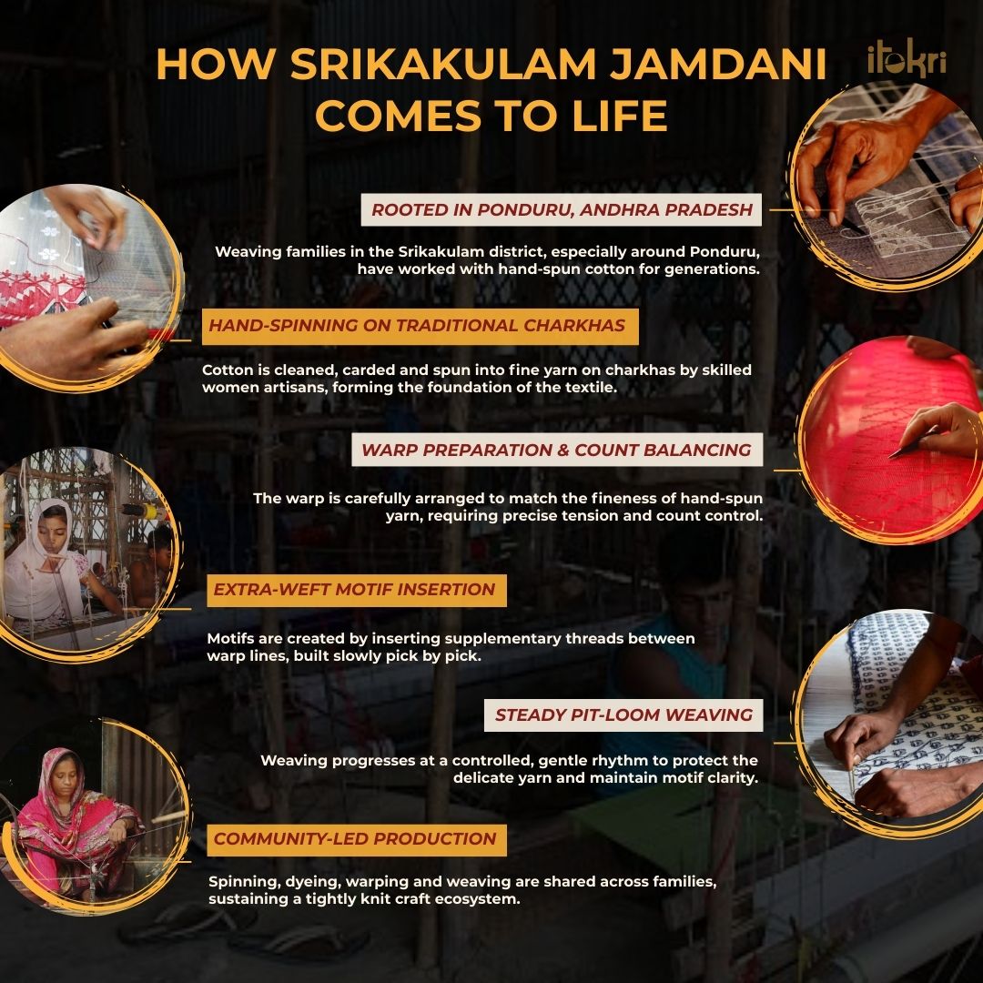 Red - handloom cotton srikakulam jamdani dupatta 11