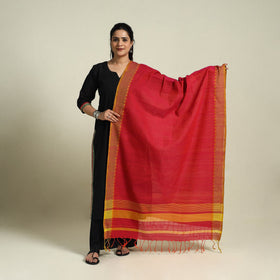  Red Handloom Cotton Srikakulam Jamdani Dupatta