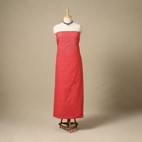 Red - handloom cotton tangaliya kurta material (3m) 04