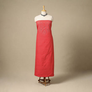 Red - handloom cotton tangaliya kurta material (3m) 04