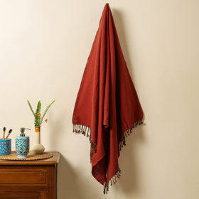 Buy Handloom Cotton Towel with Tassels from Bijnor by Nizam l iTokri.com