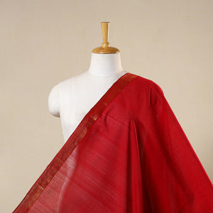 Red - handloom cotton zari border mangalagiri fabric 02