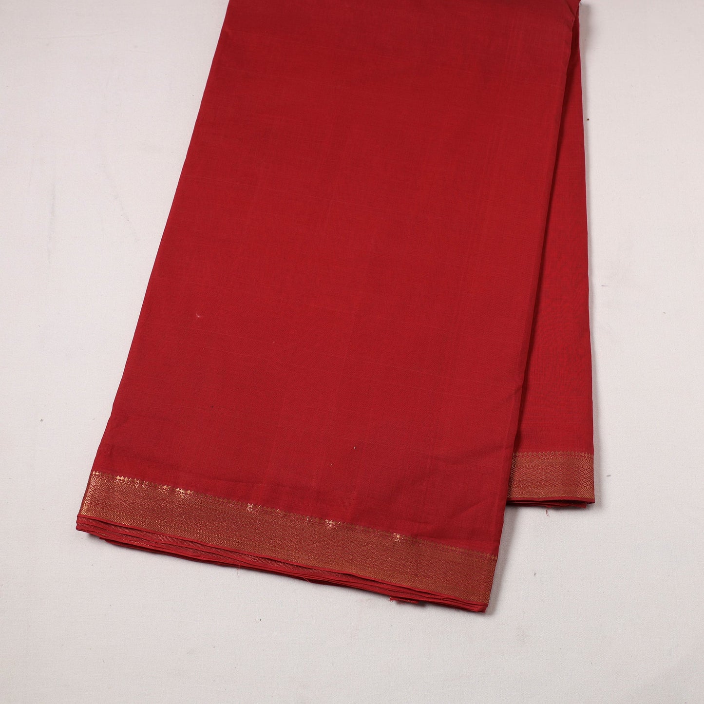 Red - handloom cotton zari border mangalagiri fabric 23