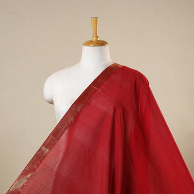 Red - handloom cotton zari border mangalagiri fabric 23