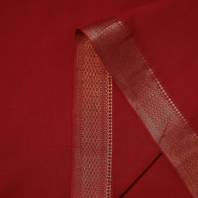 Red - handloom cotton zari border mangalagiri fabric 23
