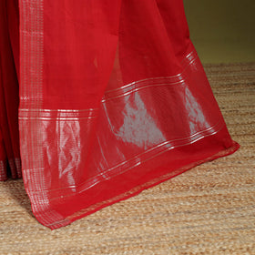 Red - handloom cotton zari border mangalagiri saree 09