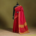 Red - handloom cotton zari border mangalagiri saree 29