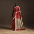 Red - handloom maheshwari saree with zari border 03