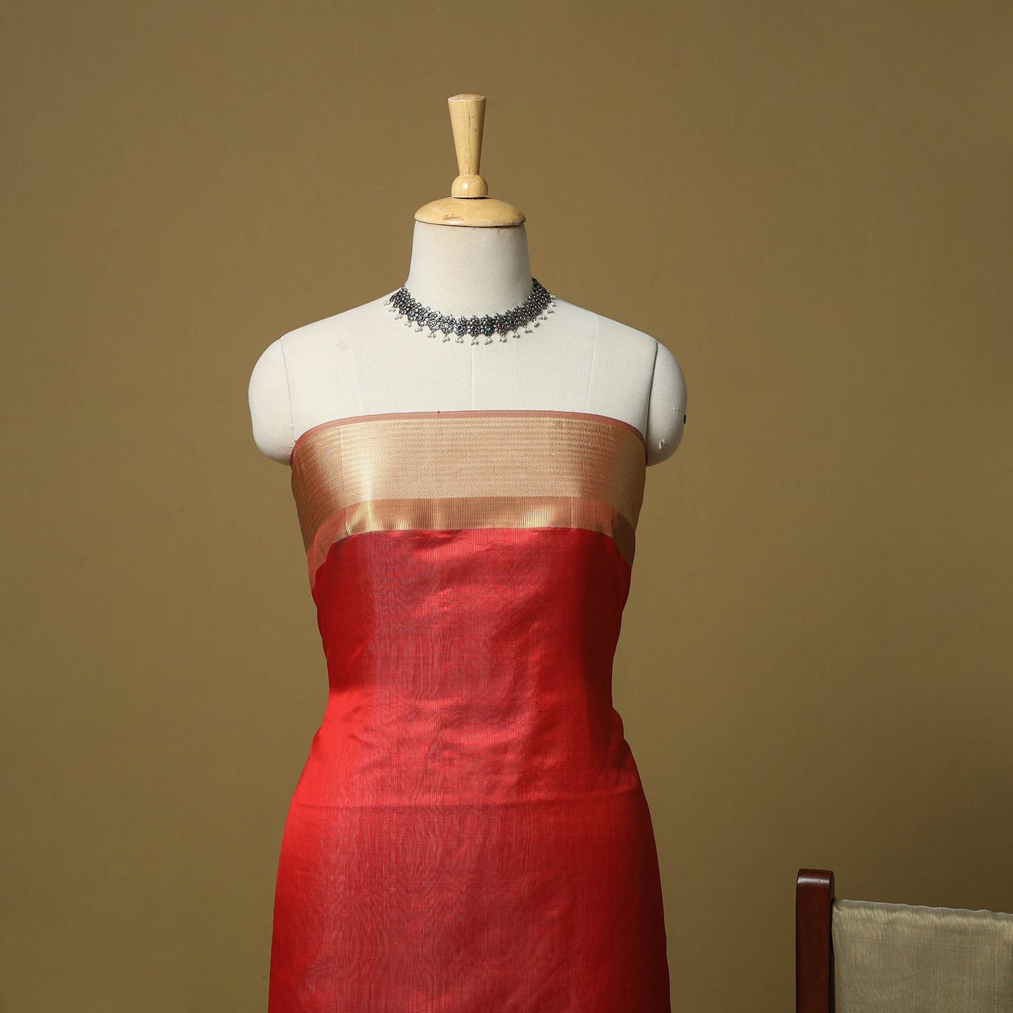 Handloom maheshwari silk 3pc unstitched dress material