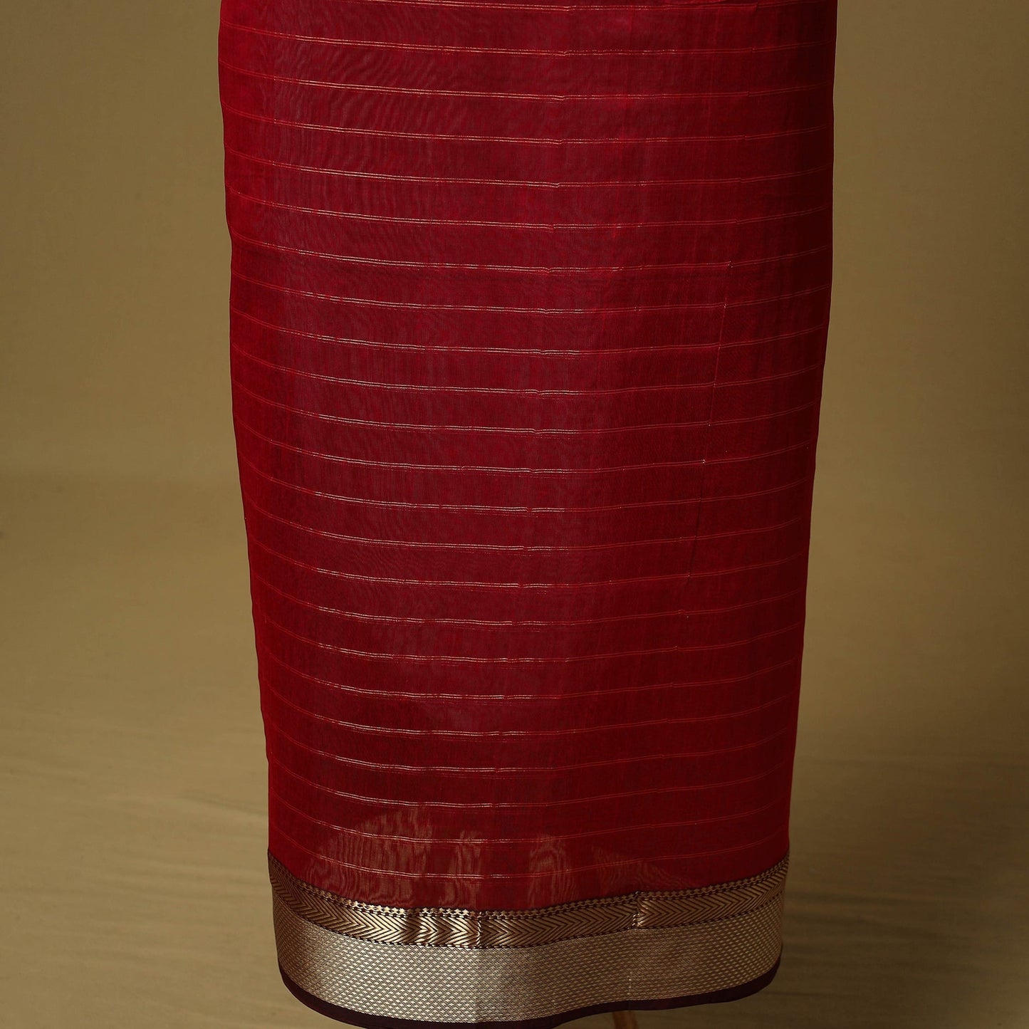 Handloom maheshwari silk tissue zari stripes 2pc unstitched