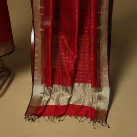 Handloom maheshwari silk tissue zari stripes 2pc unstitched